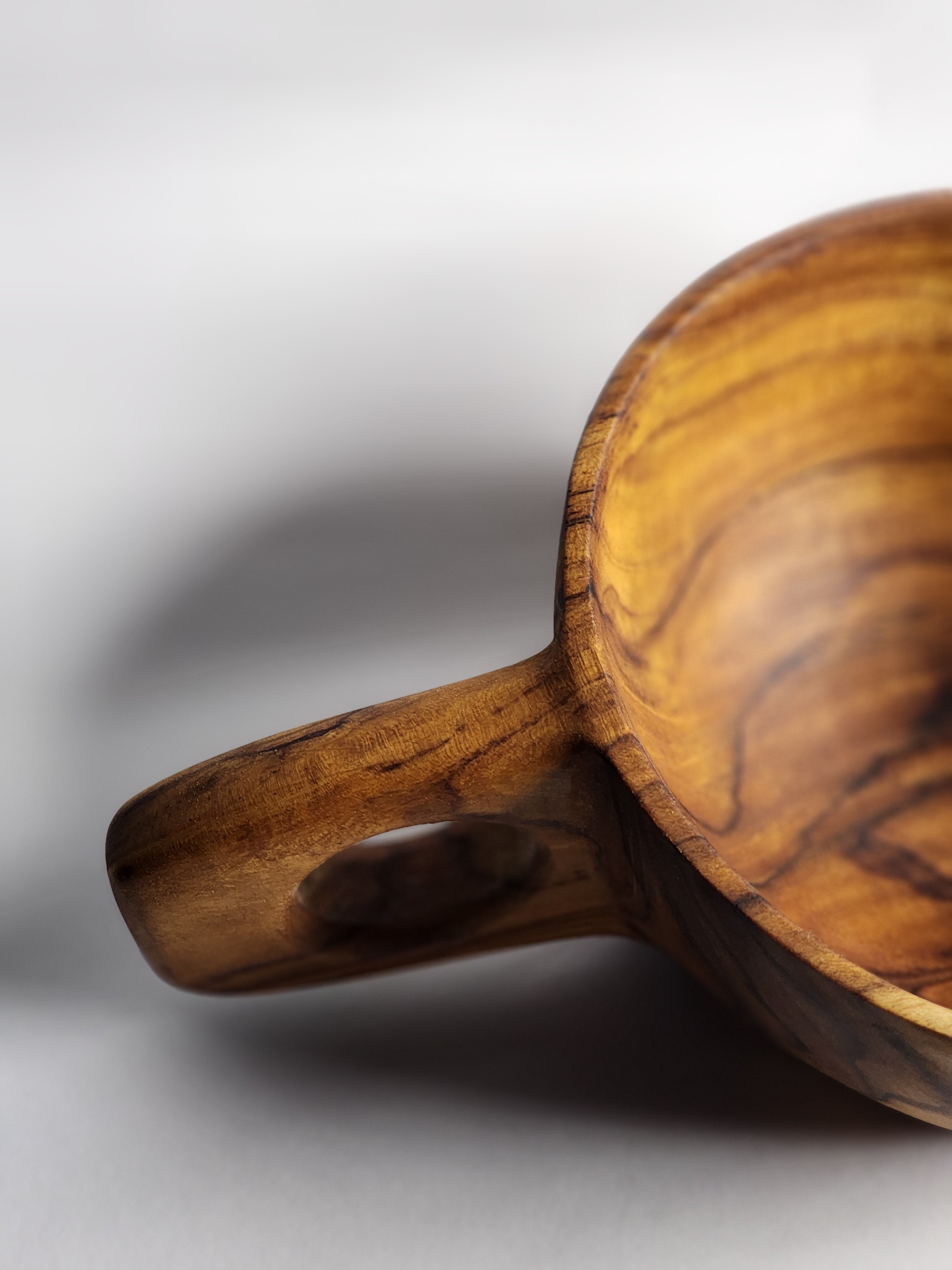 Handled Wooden Soup Bowl