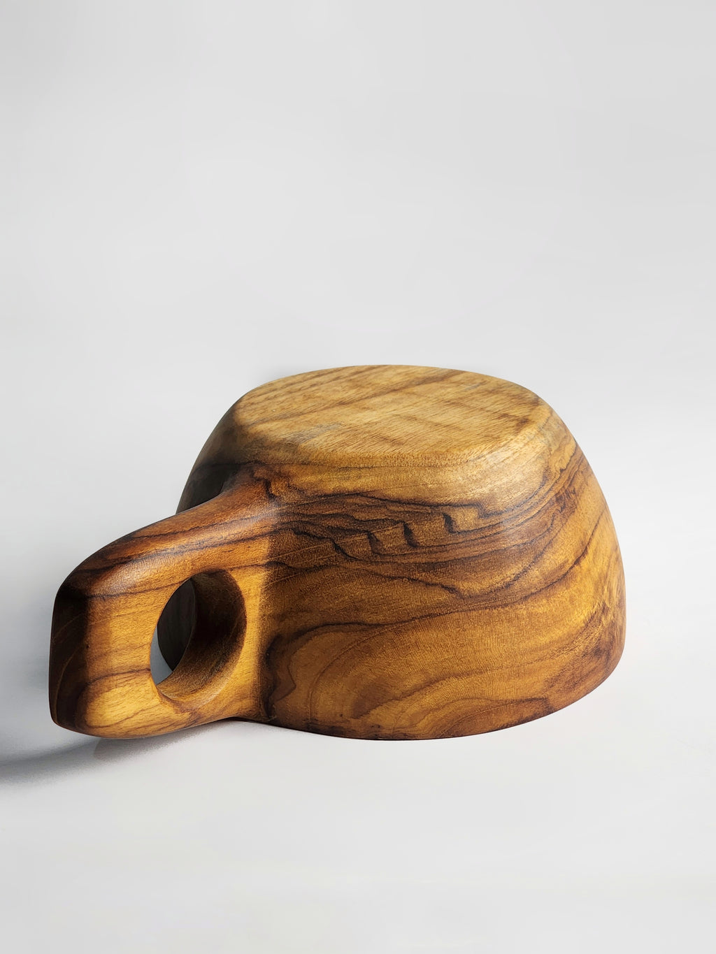 Handled Wooden Soup Bowl