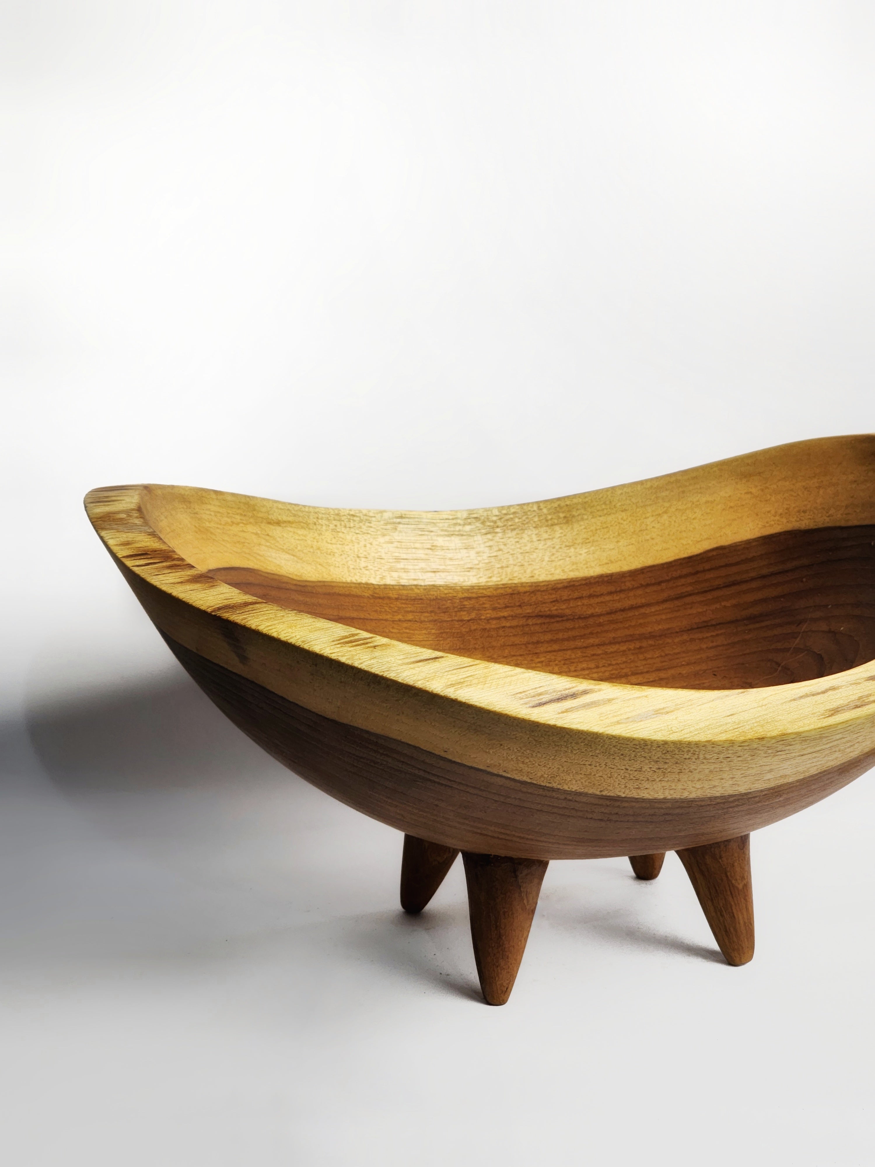 Raised Wooden Fruit Bowl