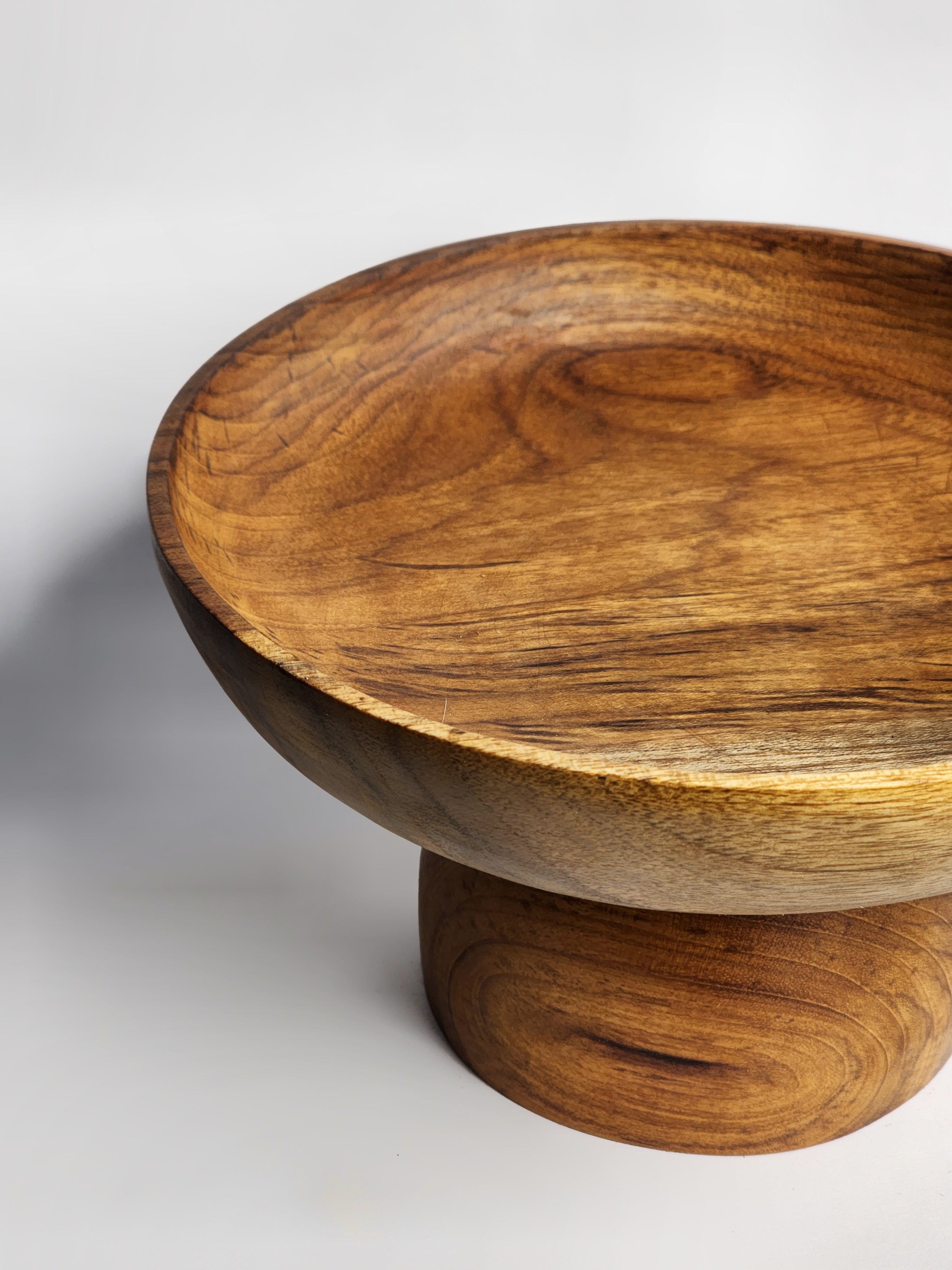 Mini Wooden Pedestal Plate