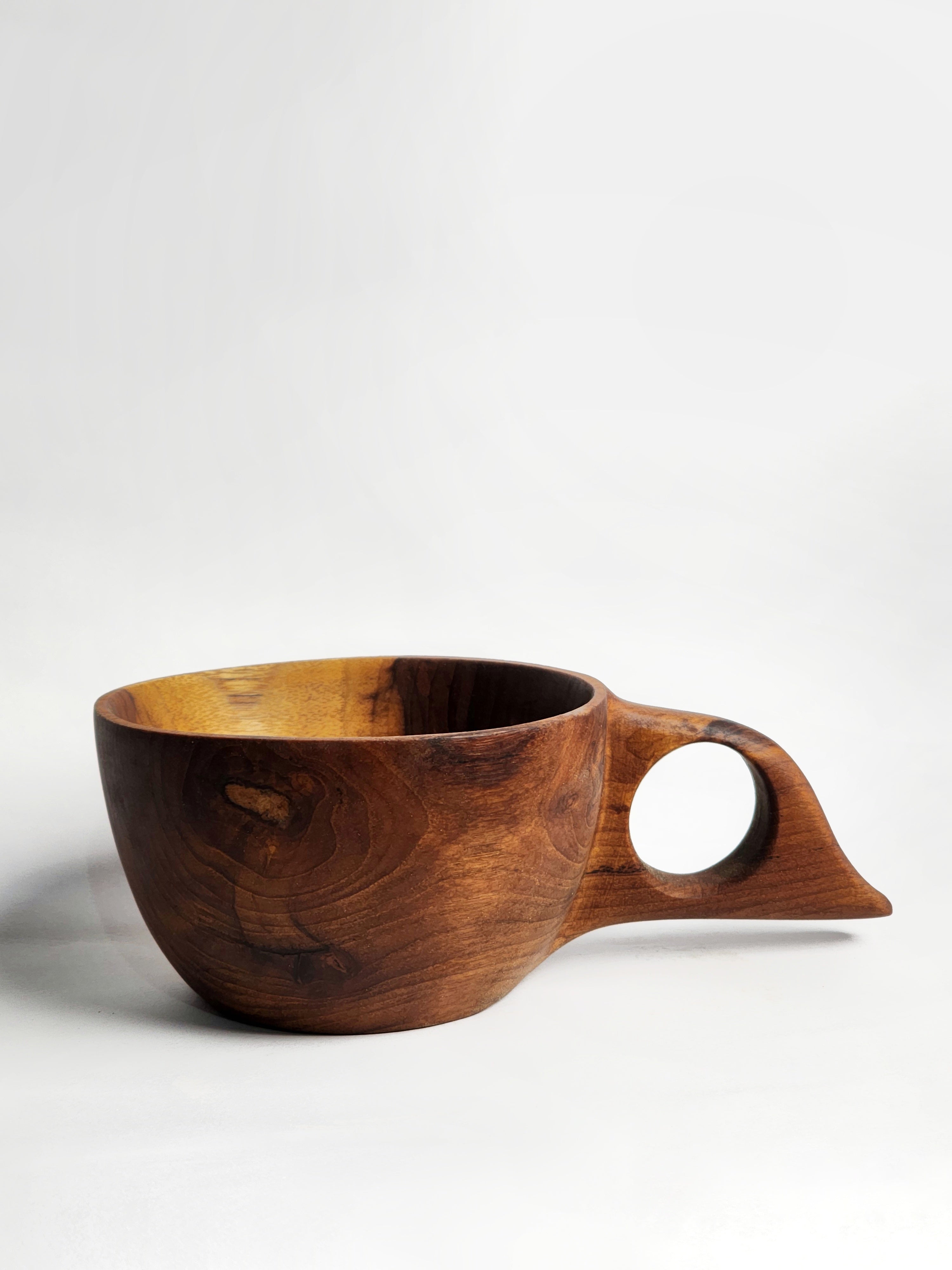 Wooden Soup Bowl with Handle