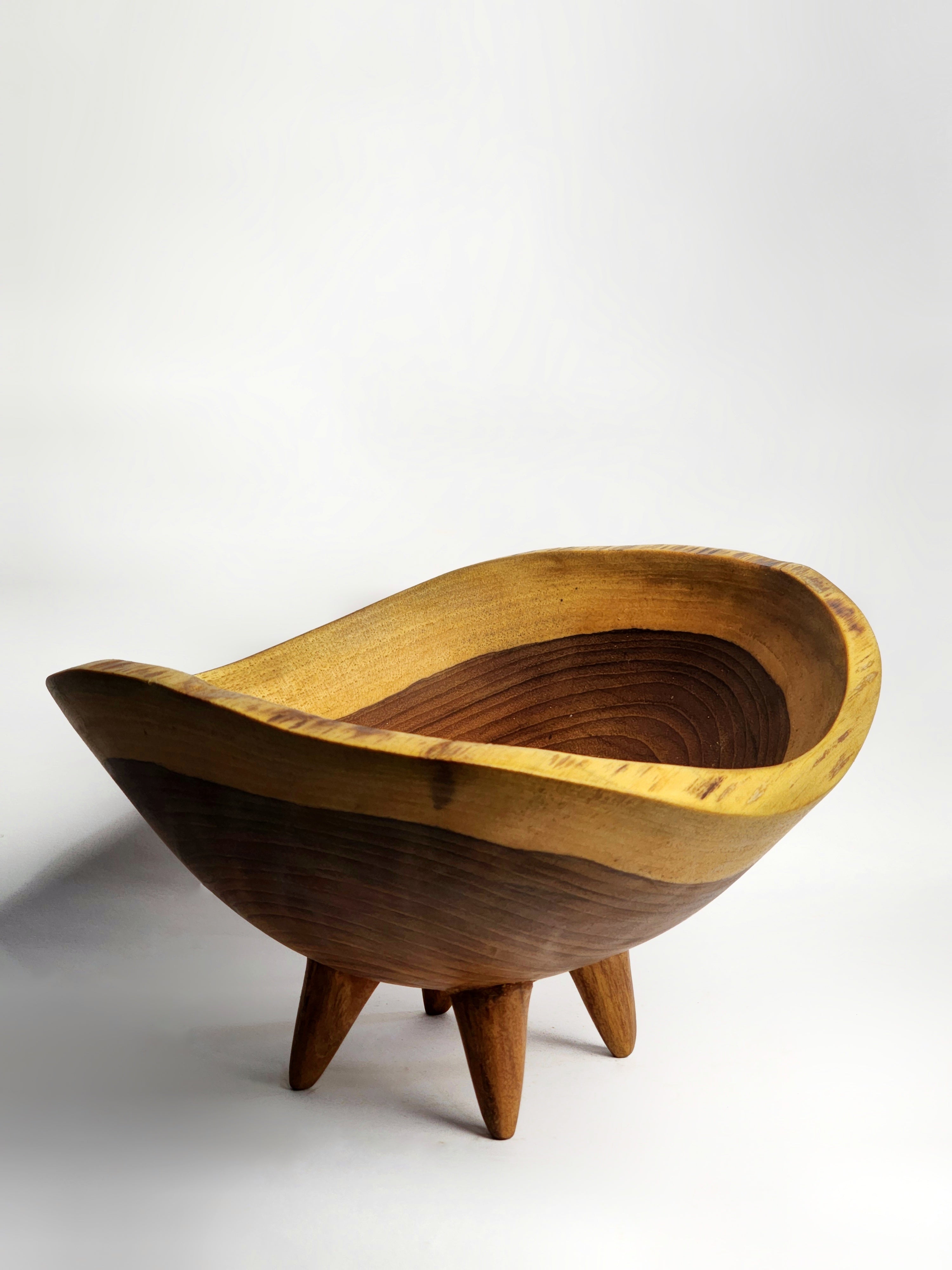 Raised Wooden Fruit Bowl