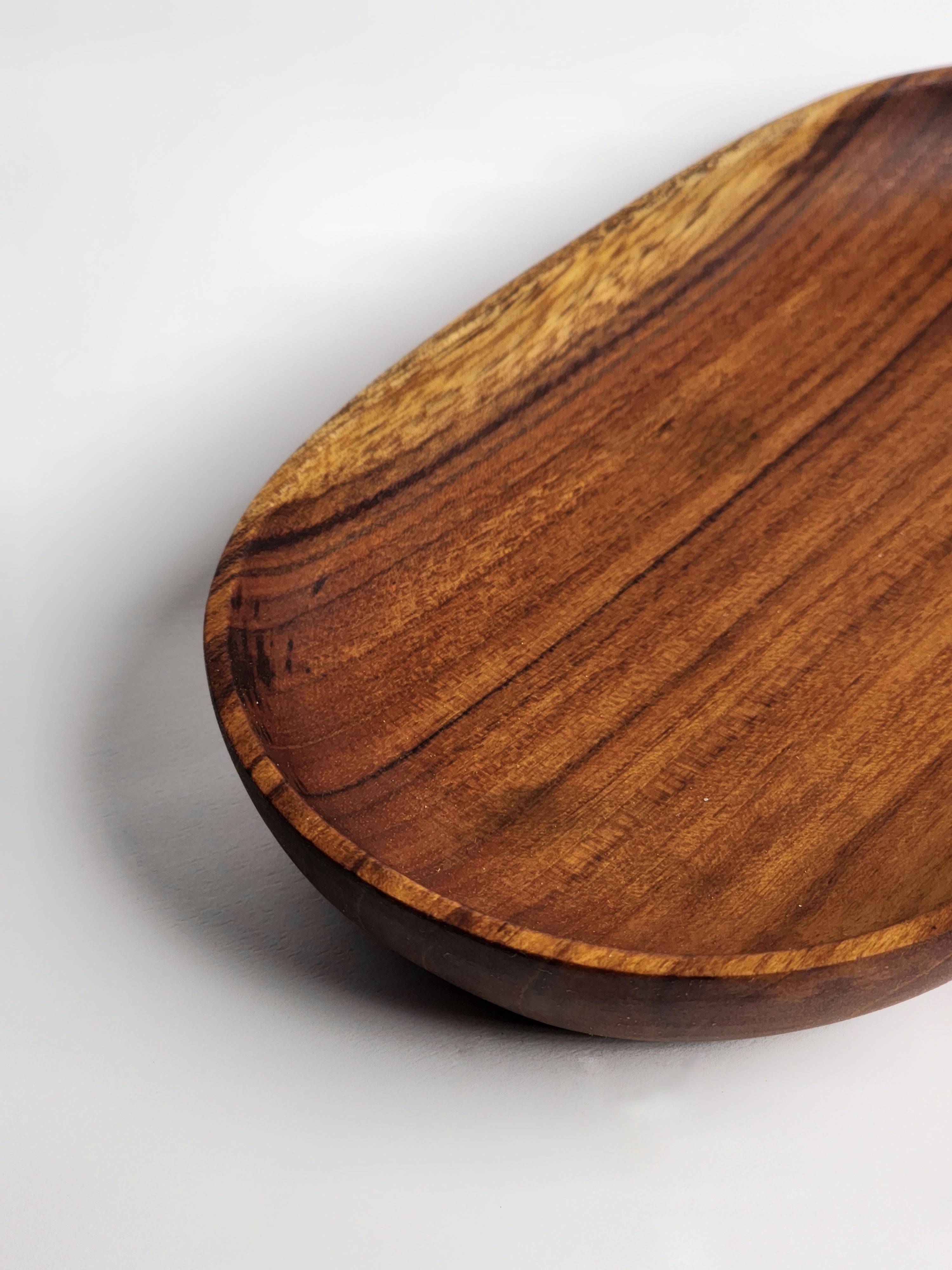 Handcarved Wooden Oval Platter