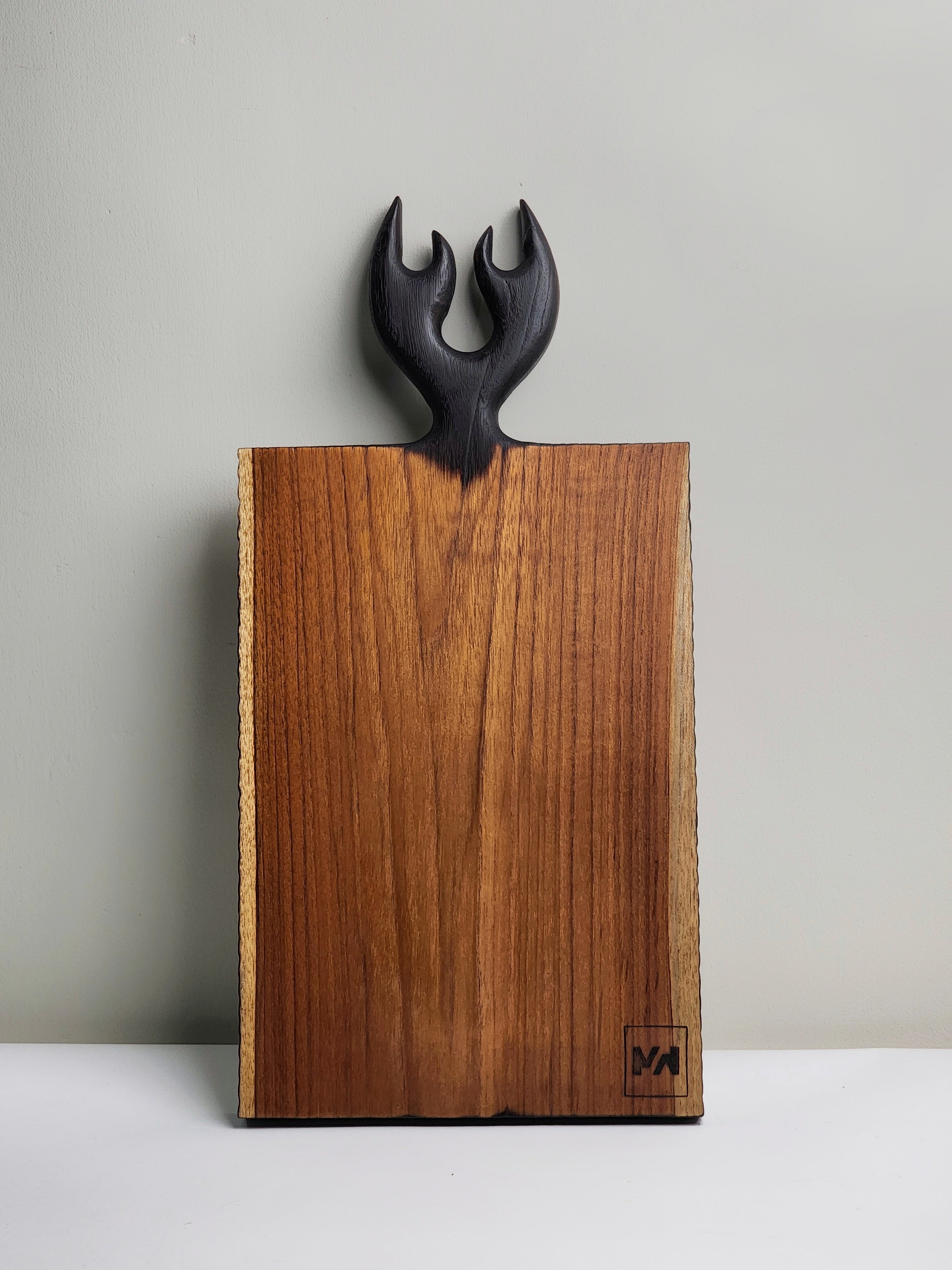Wooden Antler Serving and Cutting Board