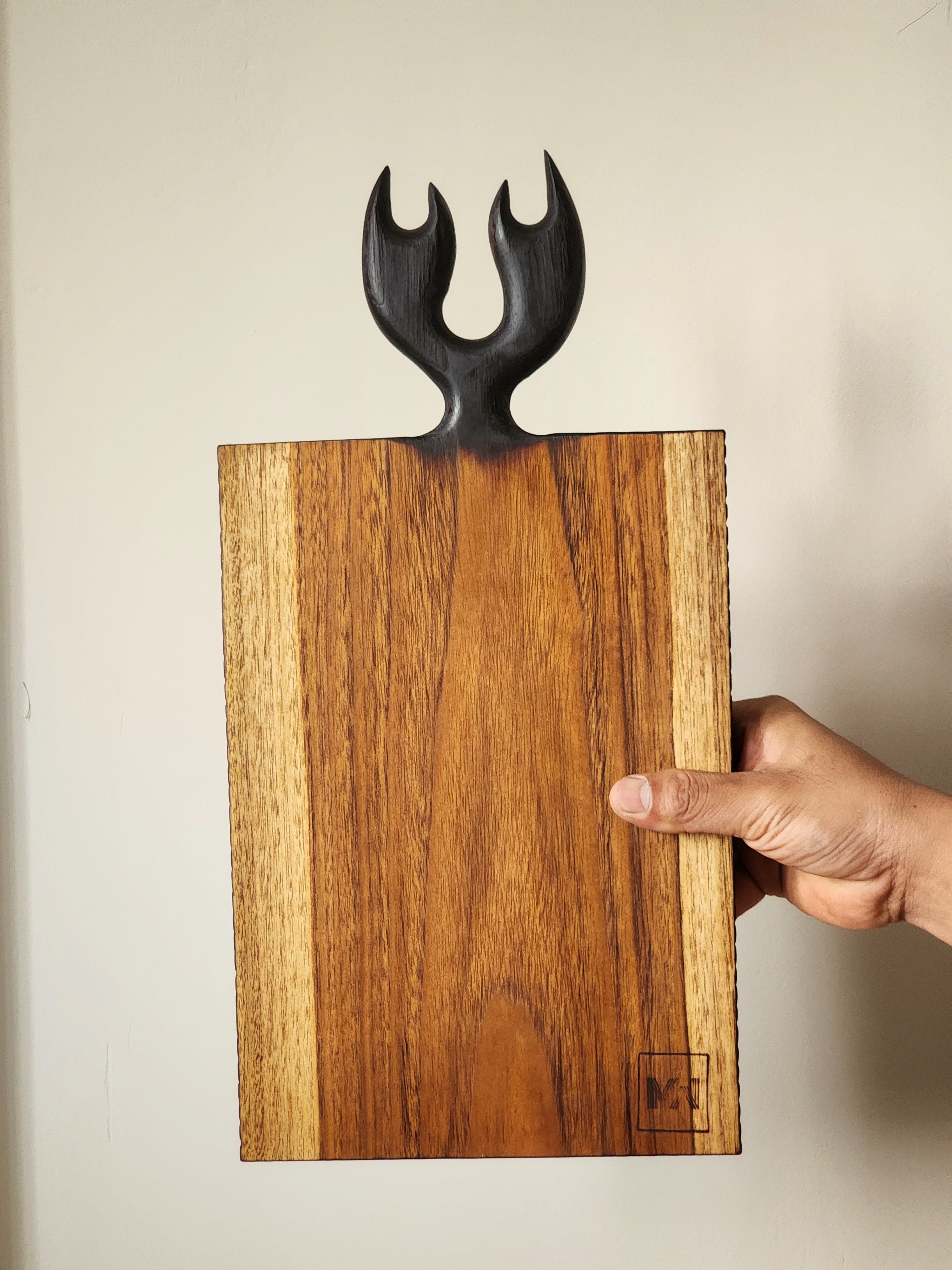Wooden Antler Serving and Cutting Board