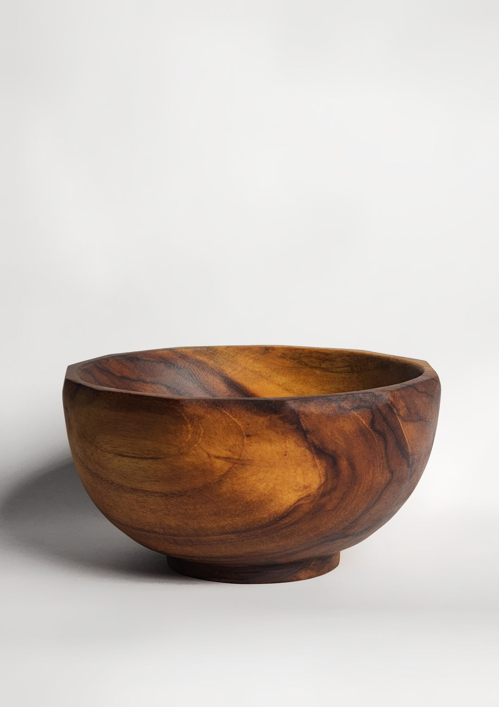 Octagonal Wooden Teak Bowl