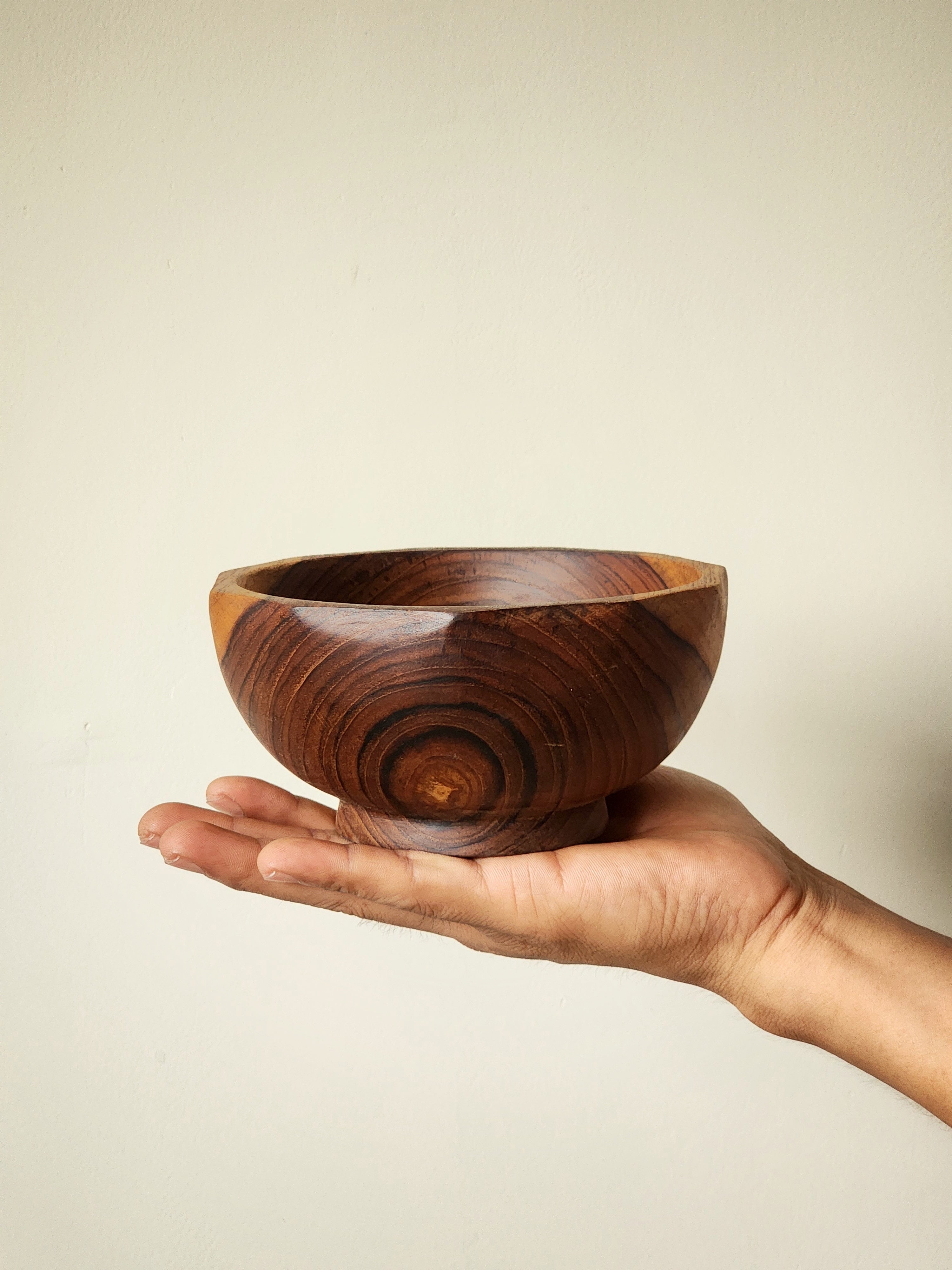 Octagonal Wooden Teak Bowl