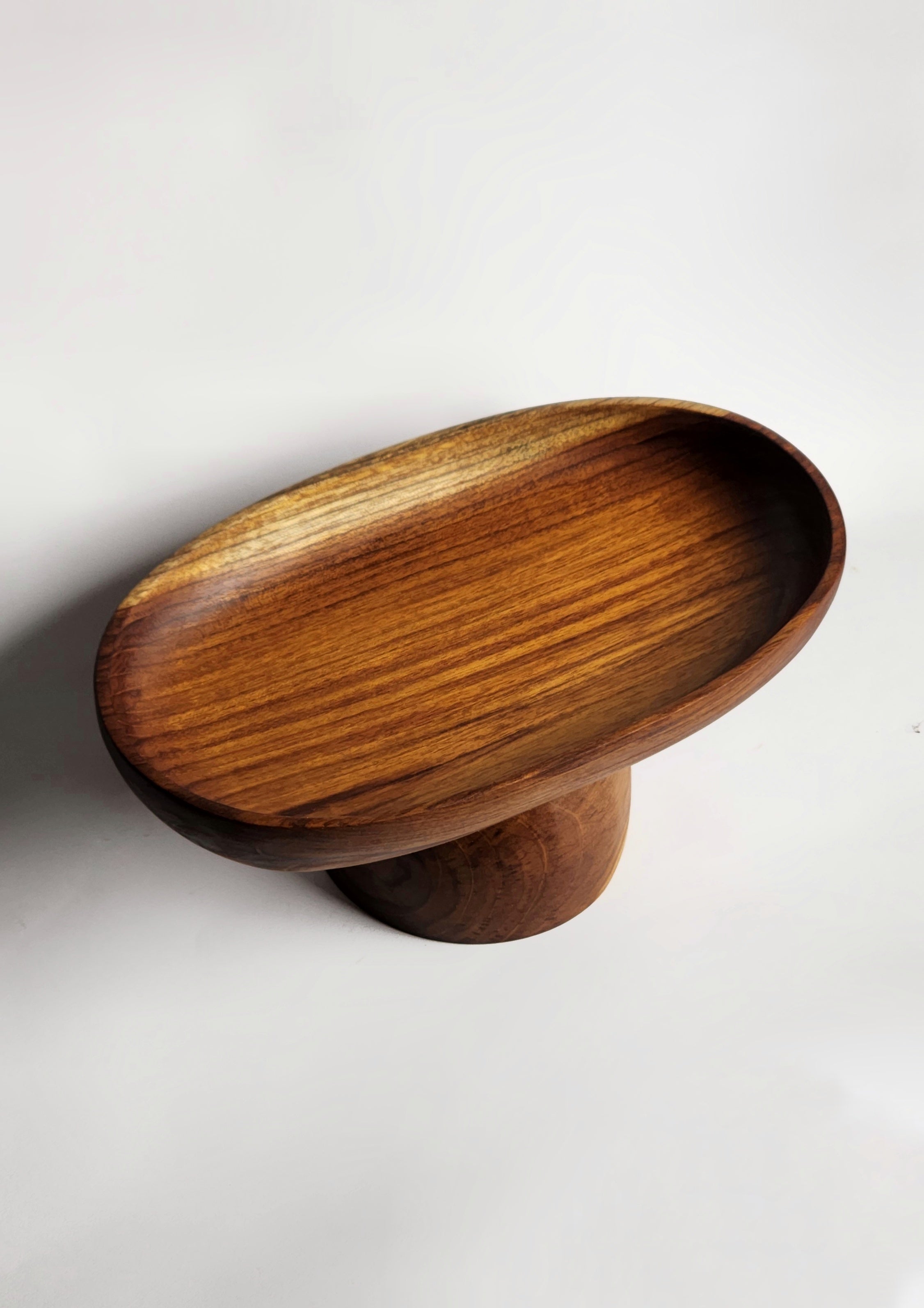 Raised Wooden Oval Server