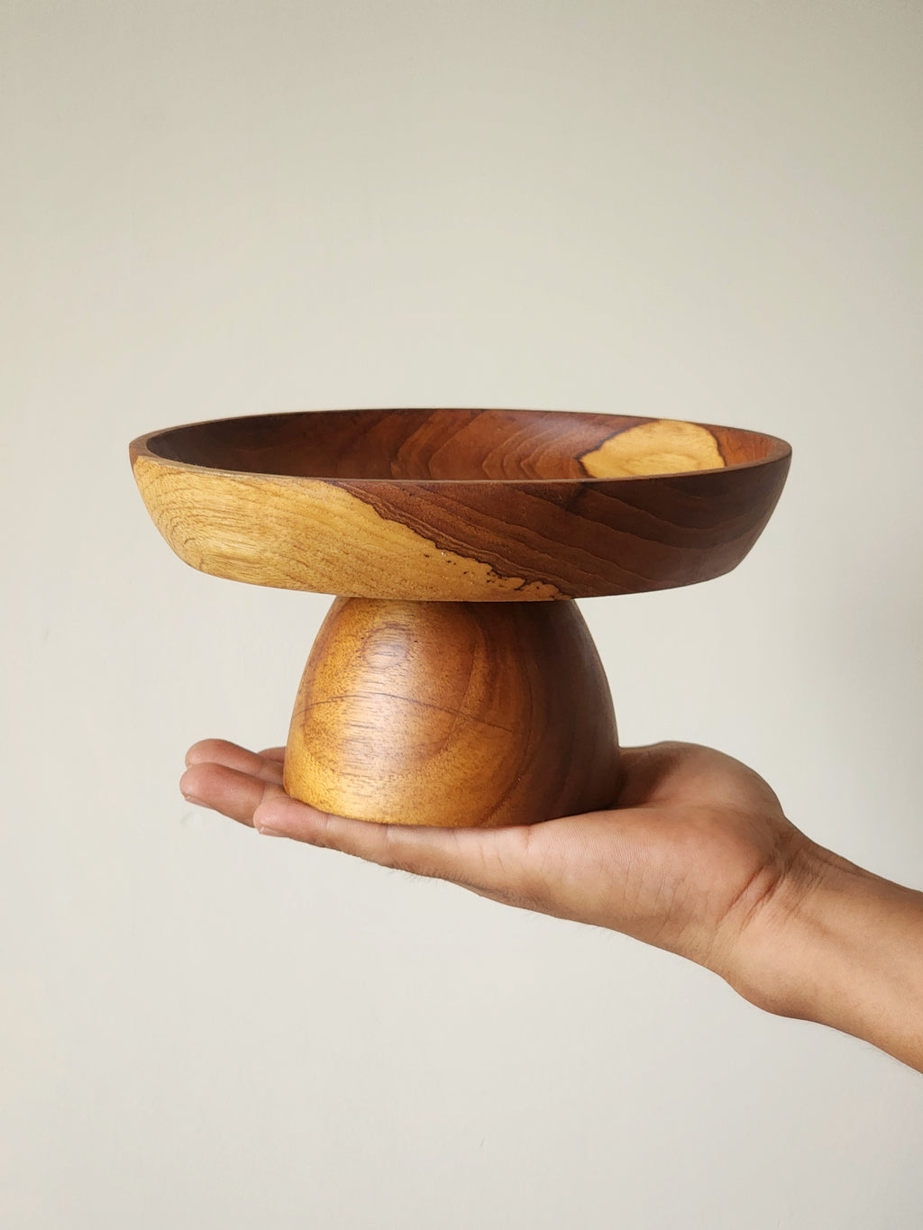Mini Wooden Pedestal Plate