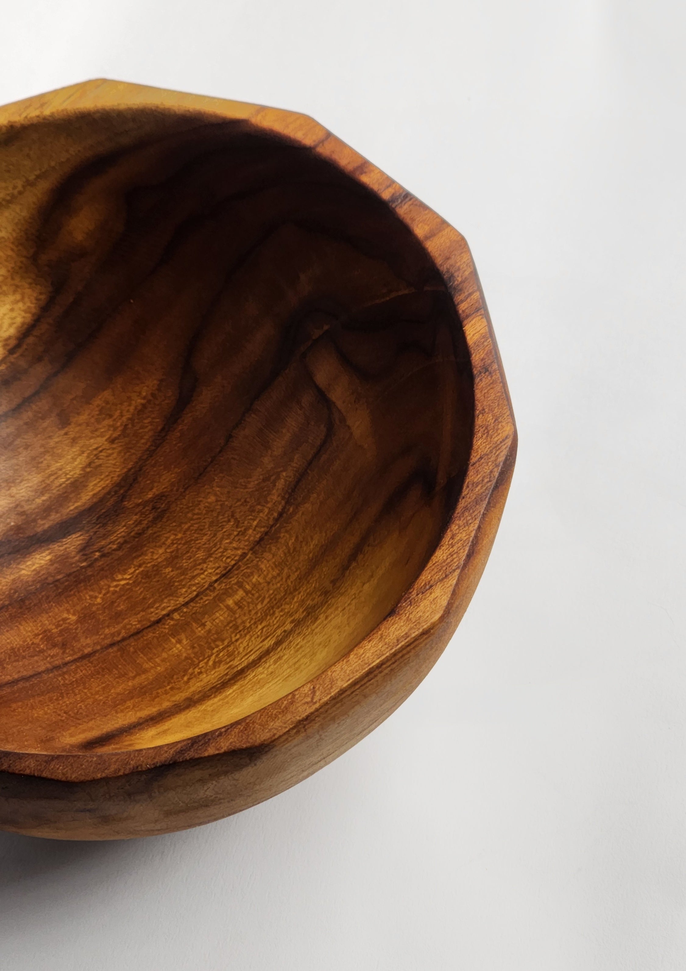 Octagonal Wooden Teak Bowl