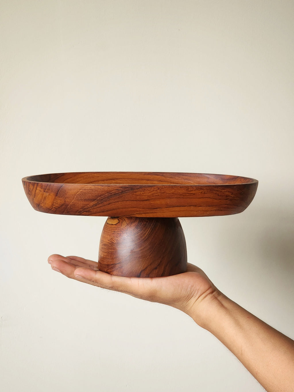 Raised Wooden Oval Server