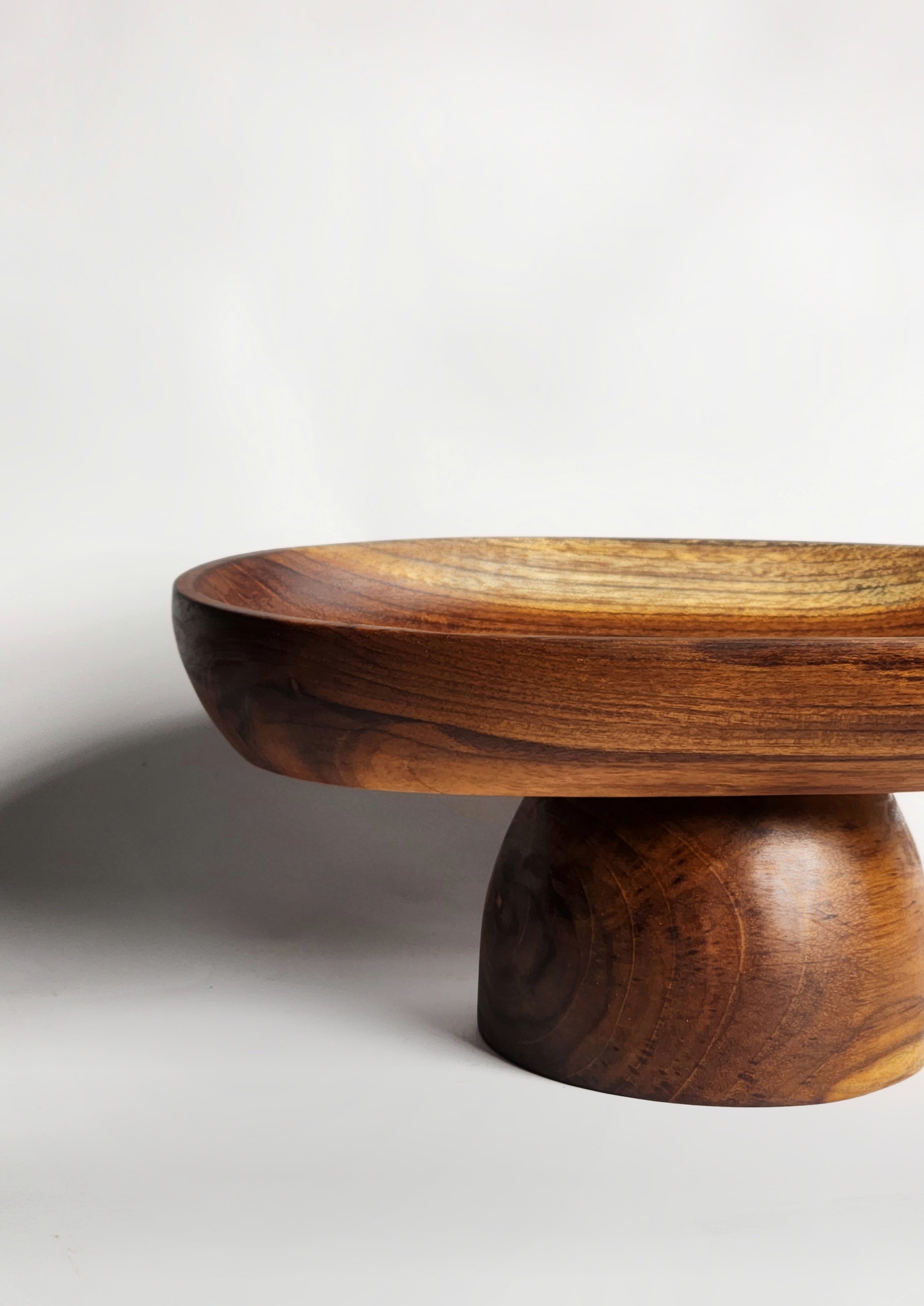 Raised Wooden Oval Server