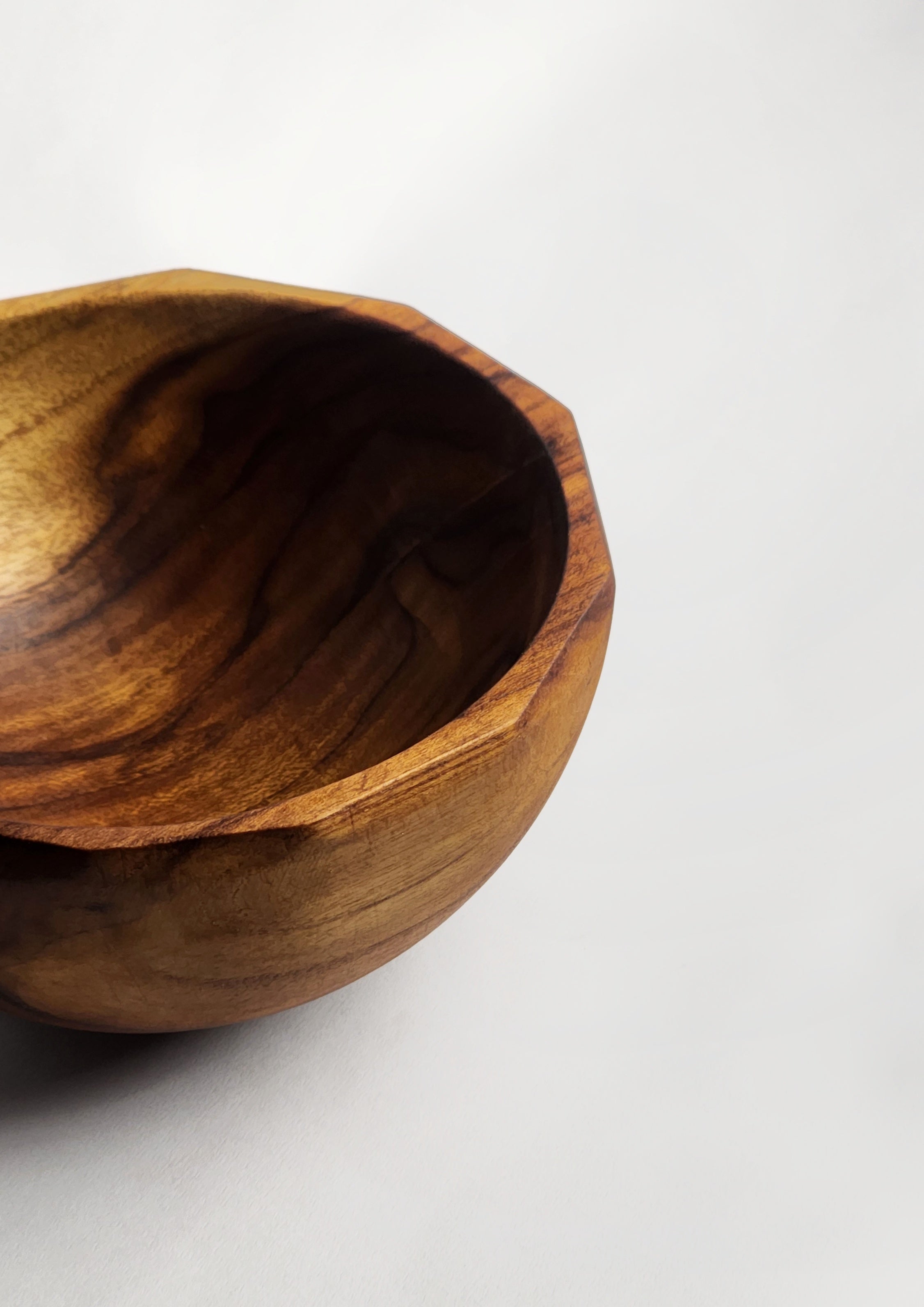 Octagonal Wooden Teak Bowl